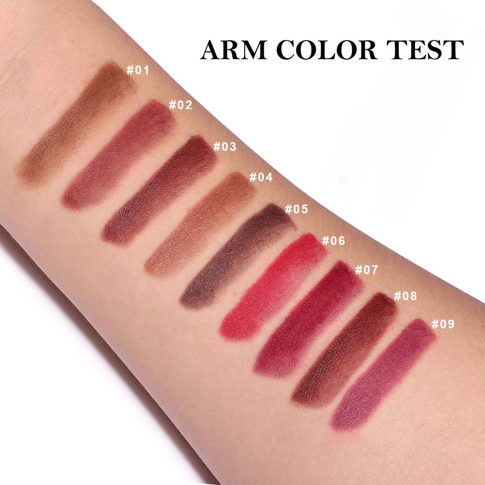 BINGBRUSH 2-in-1 Gradient Lip Liner & Lipstick Combo,2Pcs Matte Longwear Waterproof Lip Pencil with Cone Tip,Smudge Proof Crayon