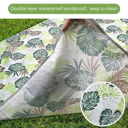 Hi Space Picnic Blankets Extra Large 80''x60'' Picnic Mat Waterproof Foldable Beach Picnic Blanket Washable Park Blanket O...