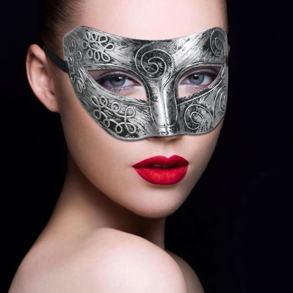 LUOEM Masquerade Face Mask Cool Men Greek Roman Fighter Masquerade Cosplay Mask for Fancy Dress Accessory/Masked Ball/Hall...