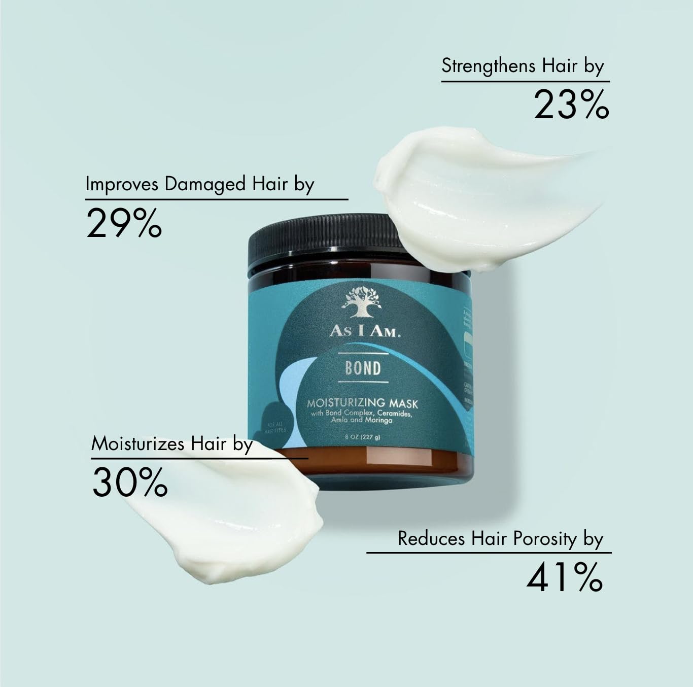As I Am Bond Repair Hair Mask - 8 oz - Hair Repair Treatment For Damaged Hair - with Moringa, Amla, & Ceramides