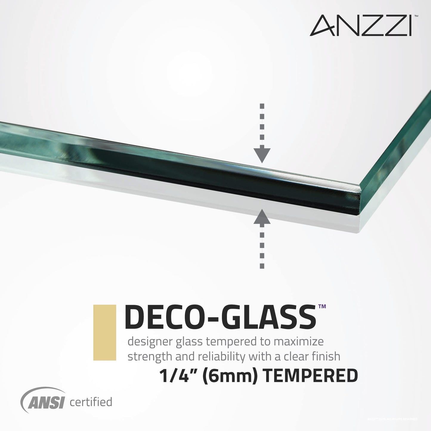 ANZZI 72-in. x 33.5-in. Frameless Swinging Shower Door, Resistance Free Hinges for Smooth Opening and Closing, Reversible Installation, Clear Tempered Glass in Chrome Finish (SD-AZ14-01CH)