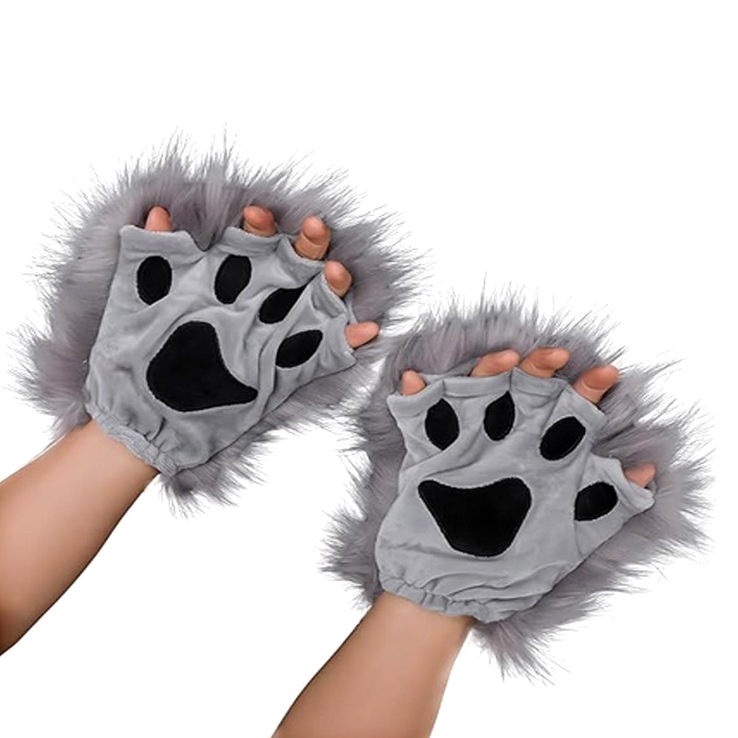 Valpeak Unleash Your Inner Wolf with Our Therian Wolf Mask, Tail, and Paw Set(Wolf three-piece set), Gray