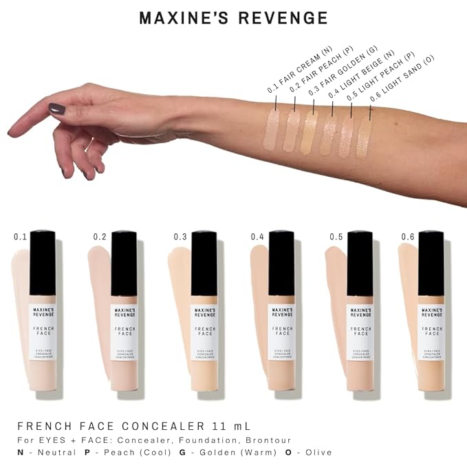 Maxine's Revenge FRENCH FACE CONCEALER | Hydrating & Blurring for Eyes + Face (Light Beige)