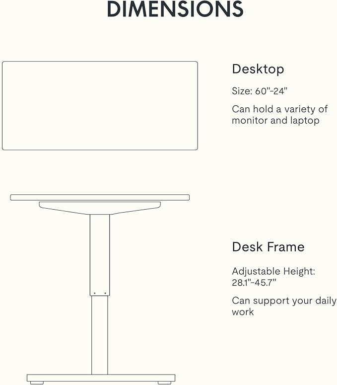 FLEXISPOT EN1 One-Piece Adjustable Stand Up Workstation 60 x 24 Inches Electric Standing Desk (Silver Frame + 60 Inches Natural Top, 2 Packages)