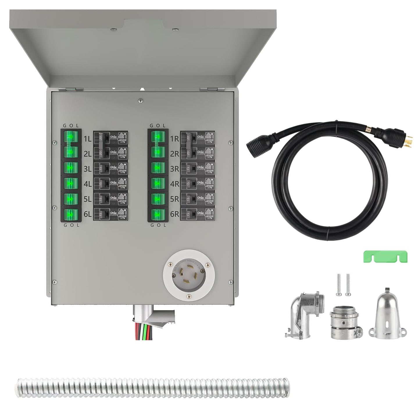 Nature's Generator Manual Transfer Switch 12-Circuits 120/240V 30A Non-Automatic Power Transfer Kit UL Approved