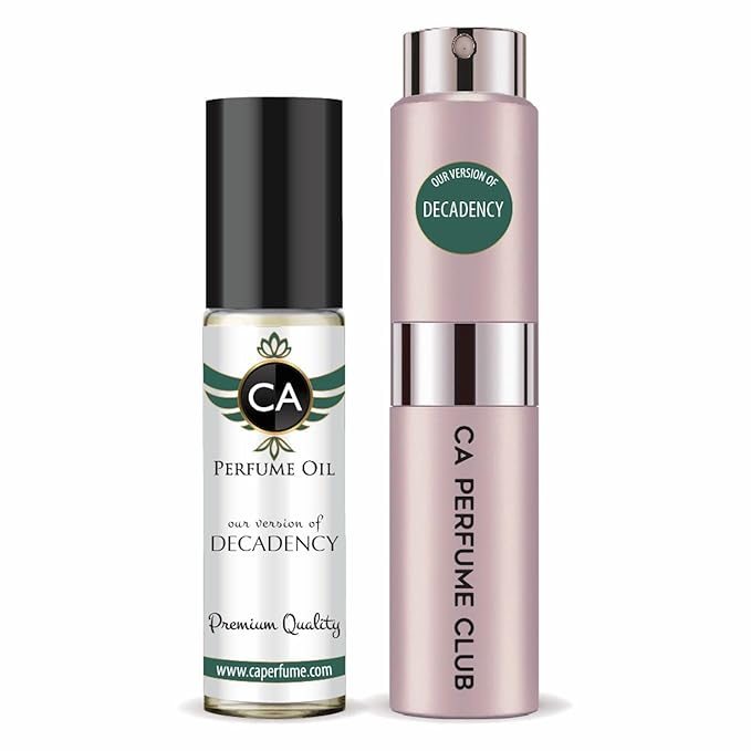 CA Perfume Duo Impression of Decadency For Women Perfume Layering Set Long Lasting Travel Size EDP + Body Oil Roll-On Bottle 0.27 Fl Oz+0.33 Fl Oz