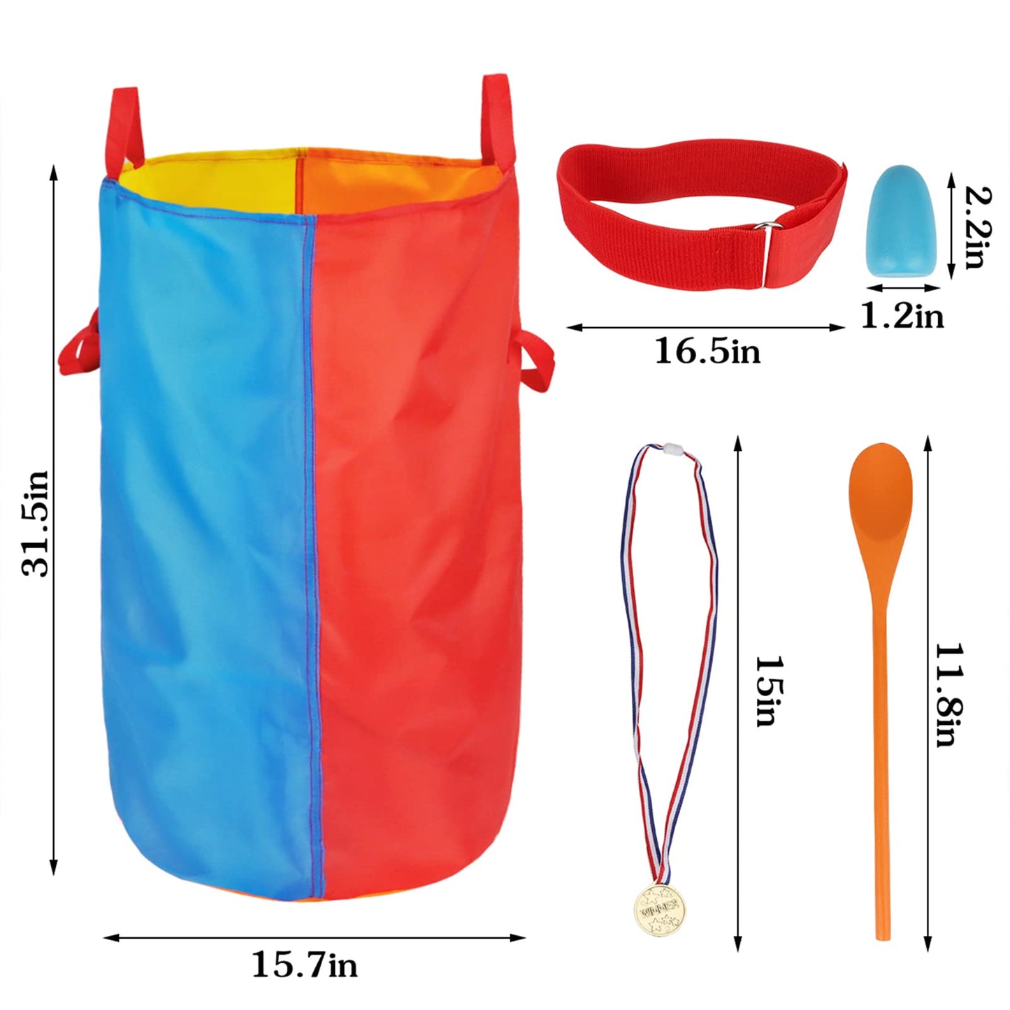 Dreampark Outdoor Games Potato Sack Race Bags for Kids Adults 4-10 Players, Carnival Birthday Party Easter Field Day Games Outside Lawn Yards Family Reunion Game 3 Legged and Egg Spoon Race