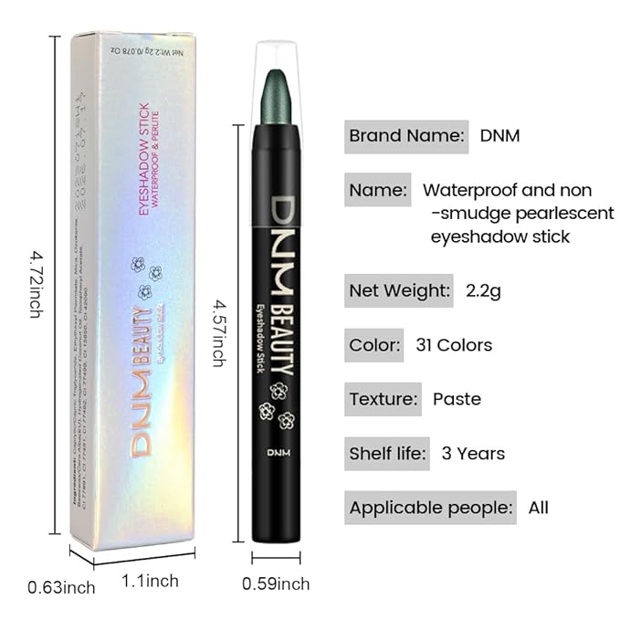 Kaely Cream Eye Shadow Sticks, Evergreen Shimmer Eyeliner Pencil Eyeshadow Palette Makeup, Eye Highlighter Brightener Stick for Older Women Waterproof Pigmented, sombras para ojos, New-67