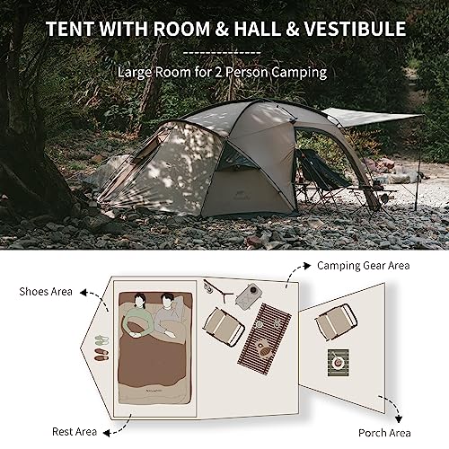 Naturehike Massif Hot Tent with Stove Jack, Waterproof Windproof 4 Season Tent, 2/4 Person Cold Weather Winter Tents for C...