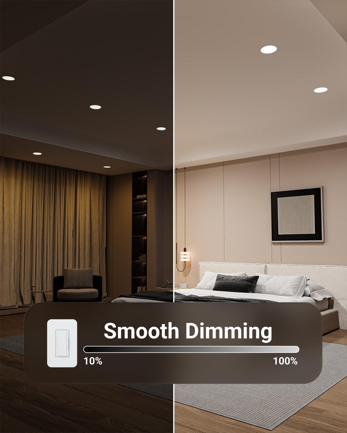 Sunco Lighting - 6 Pack 6 Inch Ultra Thin LED Recessed Ceiling Lights, 5000K Daylight, Dimmable, 14W, Wafer Thin, Canless with Junction Box.