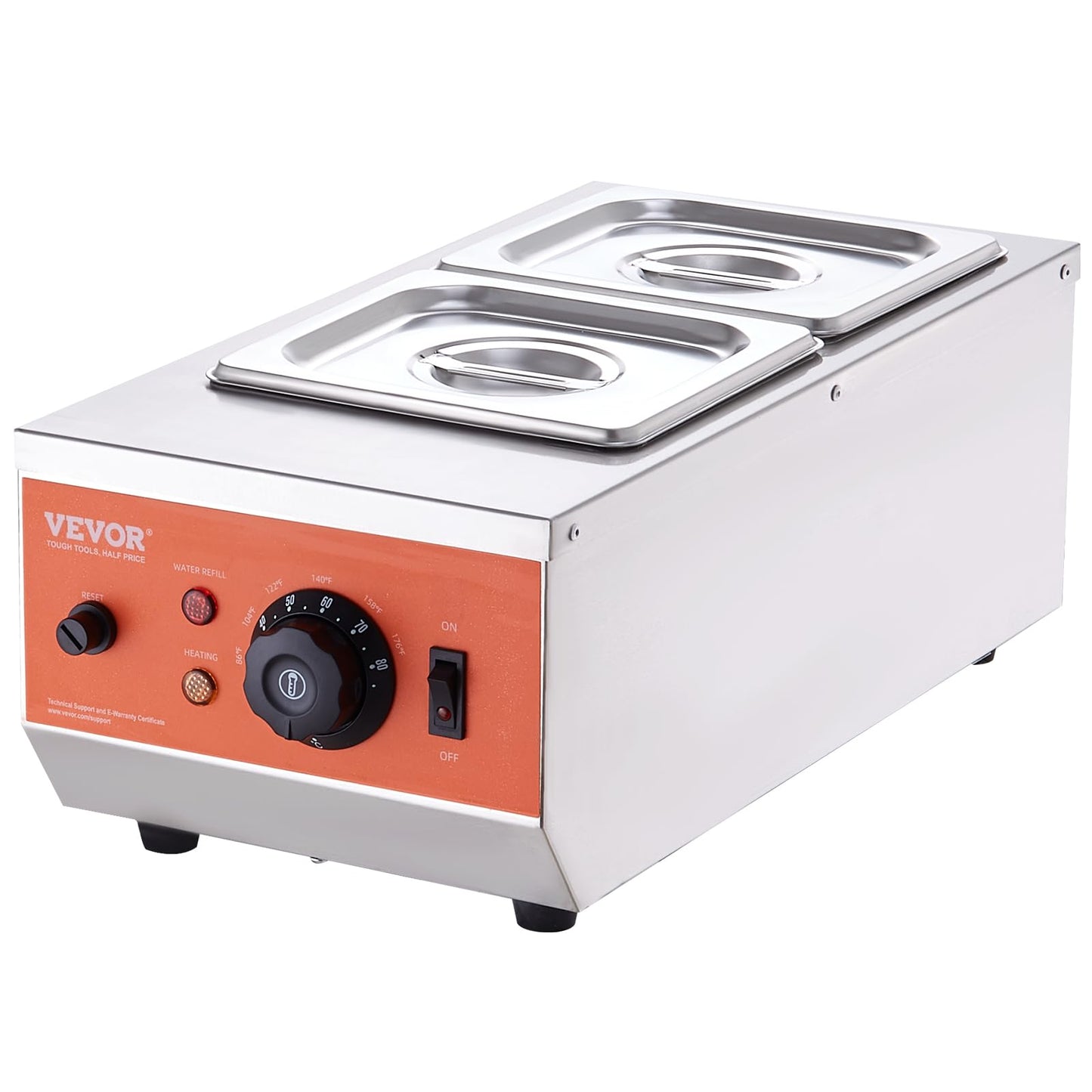 VEVOR Chocolate Tempering Machine, 9 Lbs 2 Tanks Chocolate Melting Pot TEMP Control 86~185℉, 1500W Stainless Steel Electric Commercial Food Warmer For Chocolate/Milk/Cream Melting and Heating