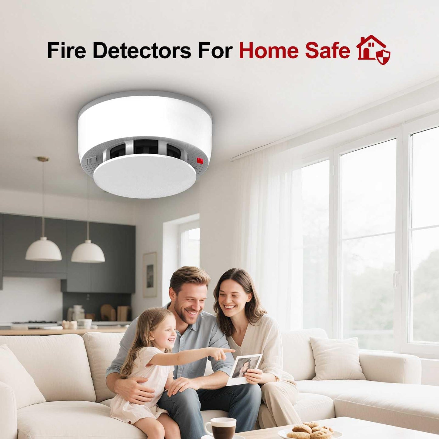 WeGoIOT Independent Smoke Detector, 10-Year Battery Smoke Fire Alarm with Photoelectric Sensor, LED Indicator & Silence Button JTY-GW-YB010(1 Pack)