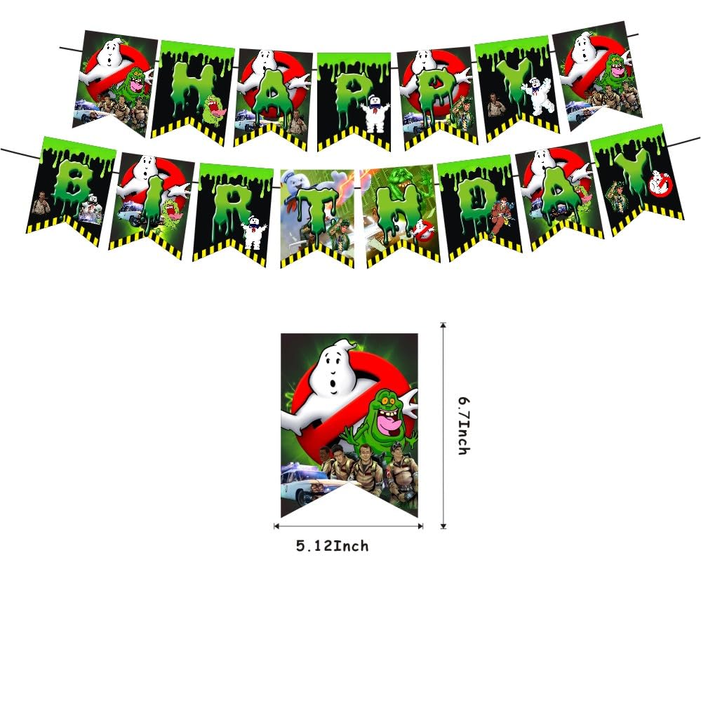 Ghost Birthday Decorations Include Happy Birthday Banner, Cake Topper and Cupcake Toppers, Balloons for Kids Party Supplies
