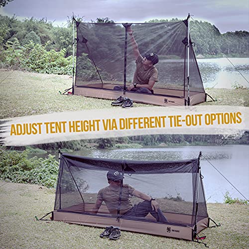 OneTigris Solo Mesh Tent, Ultralight Screen House with 3000 Waterproof Bathtub Floor for Camping Hiking Backpacking Travel...