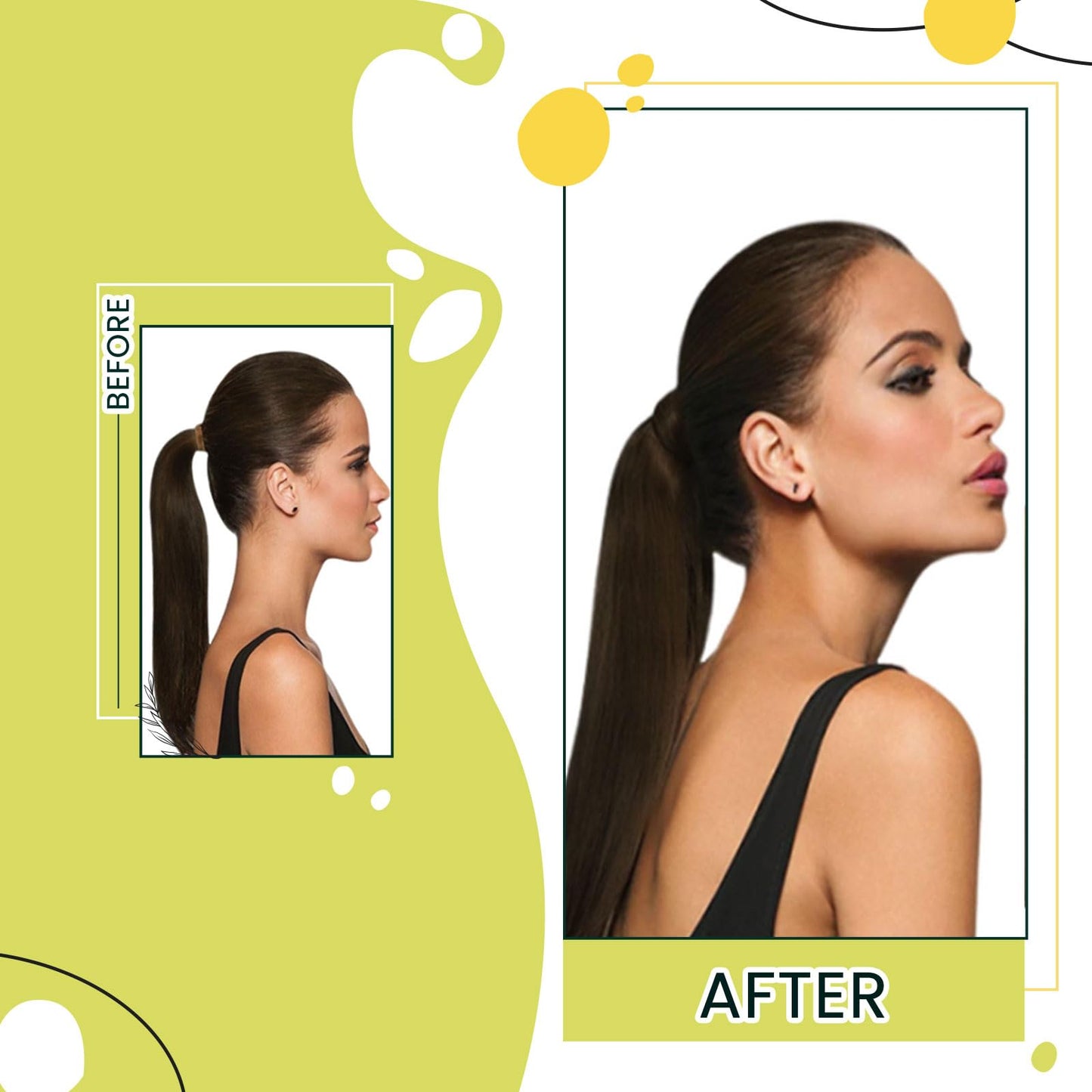 RUNATURE Human Hair Ponytail Brown Clip in Ponytail Extension Human Hair Wrap Around Real Hair Ponytail Extension with Magic Pas