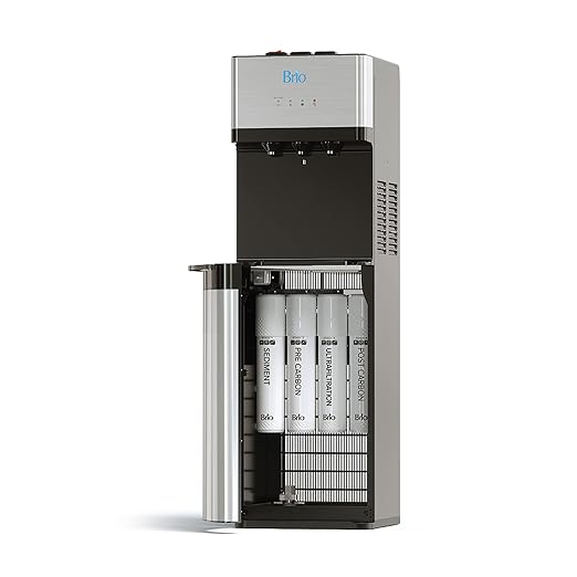Brio Self Cleaning Bottleless Water Cooler Dispenser, UL Approved, Stainless Steel, Point of Use Drinking Water Filter, Ho...