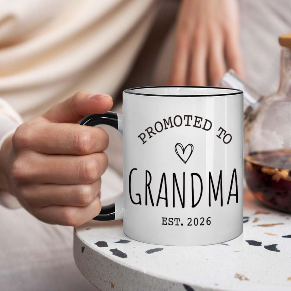 Gououoii Promoted to Grandma & Grandpa Est 2026 Mug Set - Grandparents Mug - Pregnancy Reveal Mugs - Grandparents Baby Announcement Birthday Gift