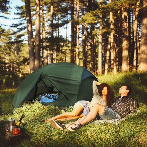 Bessport Camping Tent for 2-3 Person, Lightweight Backpacking Tent Waterproof Windproof Two Doors Easy Setup Double Layer ...
