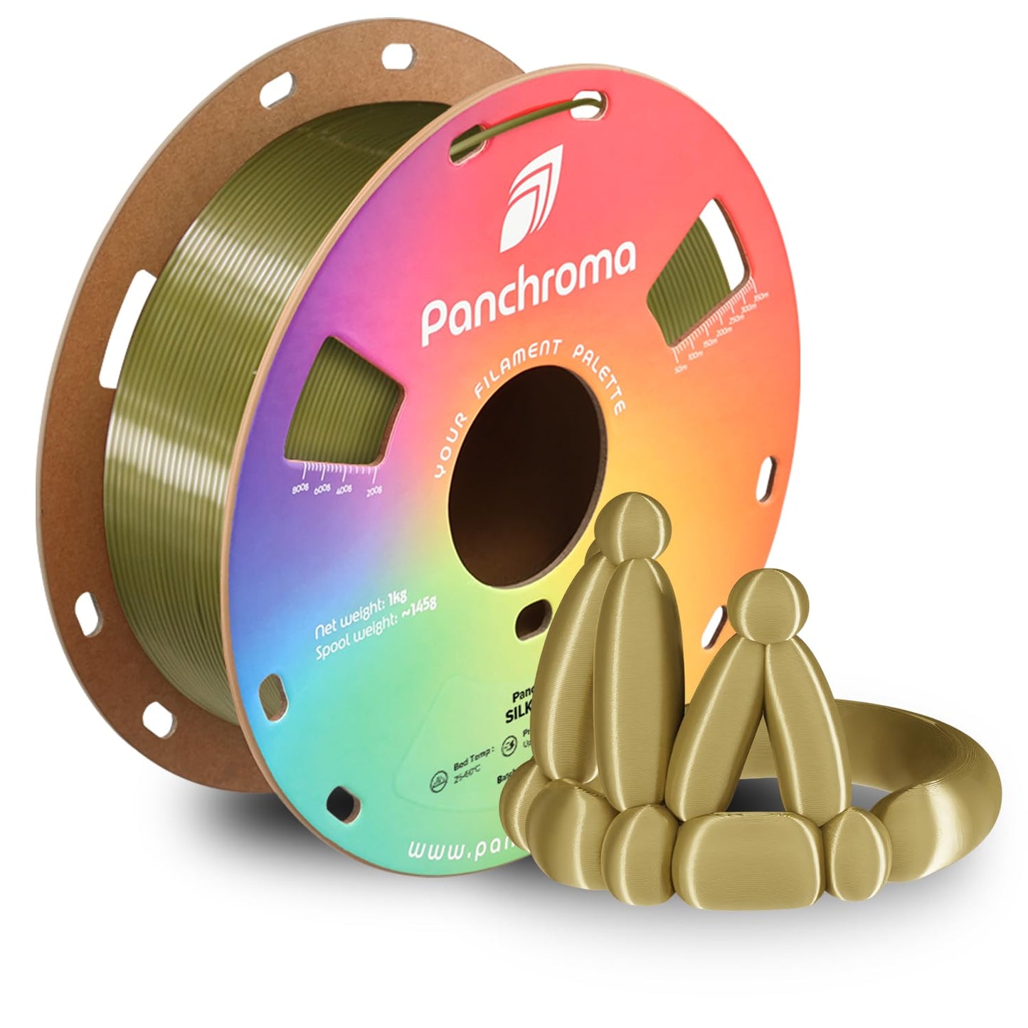 Polymaker Panchroma Silk PLA Filament 1.75mm 1kg, Shiny Brass, New and Improved Formula, Better Strength, Printing Speed and Clo