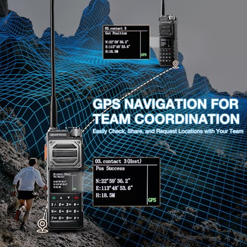 BAOFENG UV-25 PLUS 10W GPS Ham Radio Handheld, Long Range Two Way Radio AM FM NOAA Receiver with 5200mAh Battery USB-C Por...