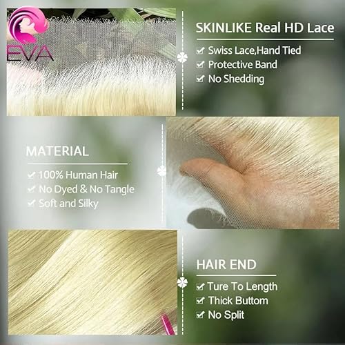 SKINLIKE Real HD Lace Frontal Human Hair Pre Plucked Natural Hairline Invisible Closure Ultra Thin Swiss HD Lace Bleach Knots Closure Human Hair with Baby Hair (5x5 613 HD Body Wave, 20 inch)