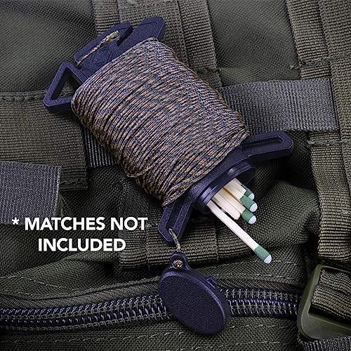 Atwood Rope Ready Rope™ Micro Cord Dispenser 125ft 100lb Test, Camping Gear Survival Tool, Built in Storage, Cutting Blad...