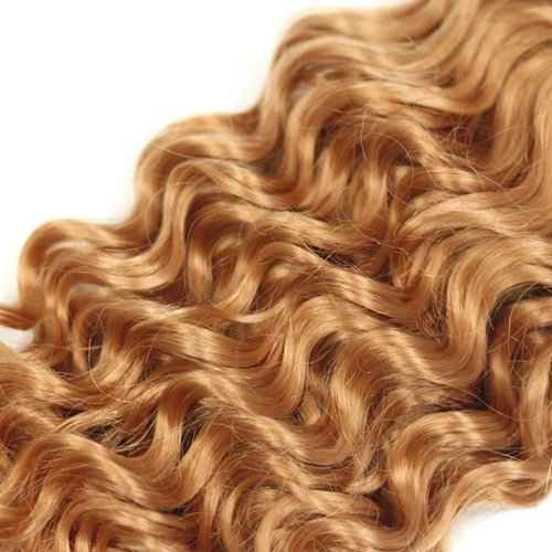Color 27 Human Hair Bundles Blonde Deep Wave Human Hair Bundles Honey Blonde Bundle 22 24 26 inch #27 Deep Wave Bundle