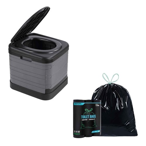 TRIPTIPS XXXL Portable Potty and Toilet Bags 3 Rolls *10 Bags