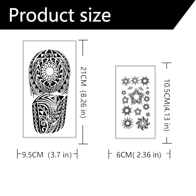 Fashion Temporary Tattoo Stickers Waterproof Realistic Fake Body Art Transfer for Women Men Kids (10 Sheets)
