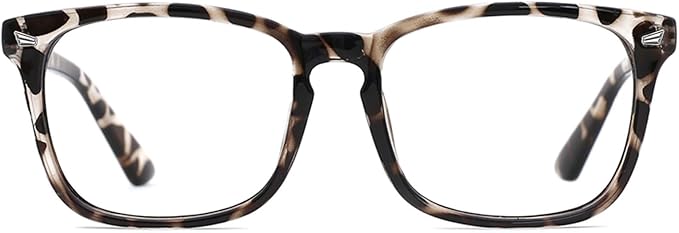 TIJN Blue Light Blocking Glasses for Women Men Clear Frame Square Nerd Eyeglasses Anti Blue Ray Computer Screen Glasses