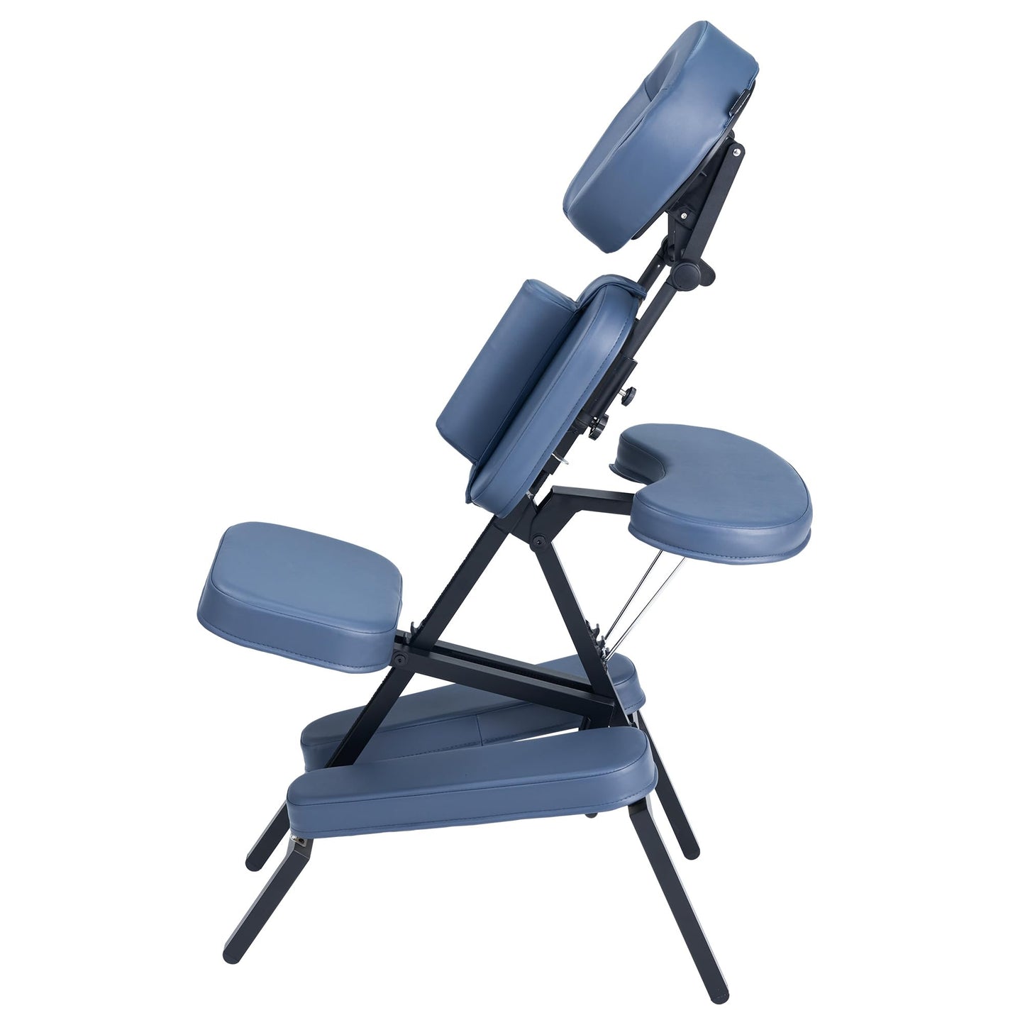 Master Massage Professional Lightweight Portable Massage Chair with Adjustable Aluminum Frame & Wheeled Carry Case – Folding Spa, Salon & Tattoo Chair – Blue
