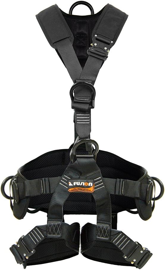 Fusion Tac Rescue Tactical Full Body Eva Padded Heavy Duty Adjustable Zipline Harness 23kn