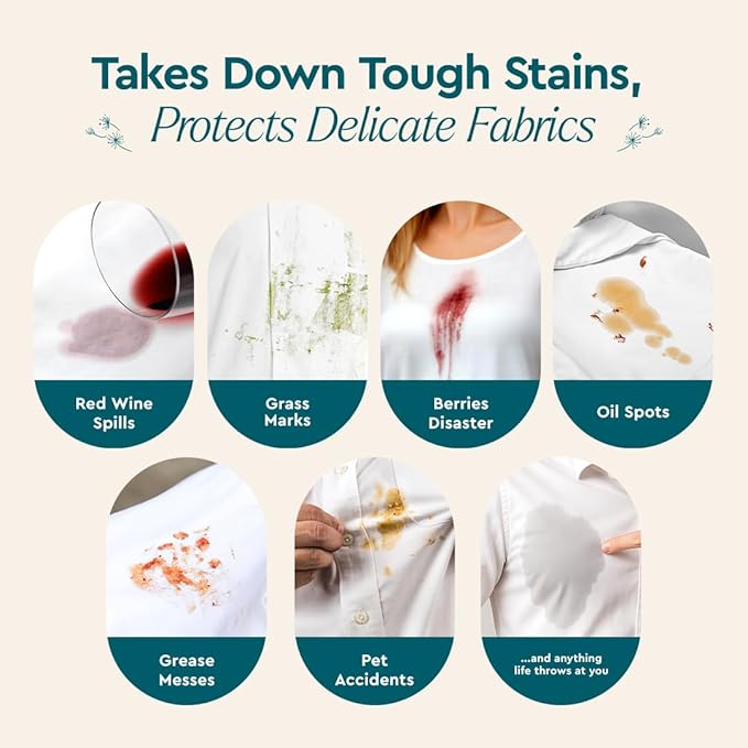 Puracy Laundry Stain Remover Brush for Tough, Deep, and Aged Clothing Stains, with Vegan Bristles for Safe and Effective Stain and Odor Elimination