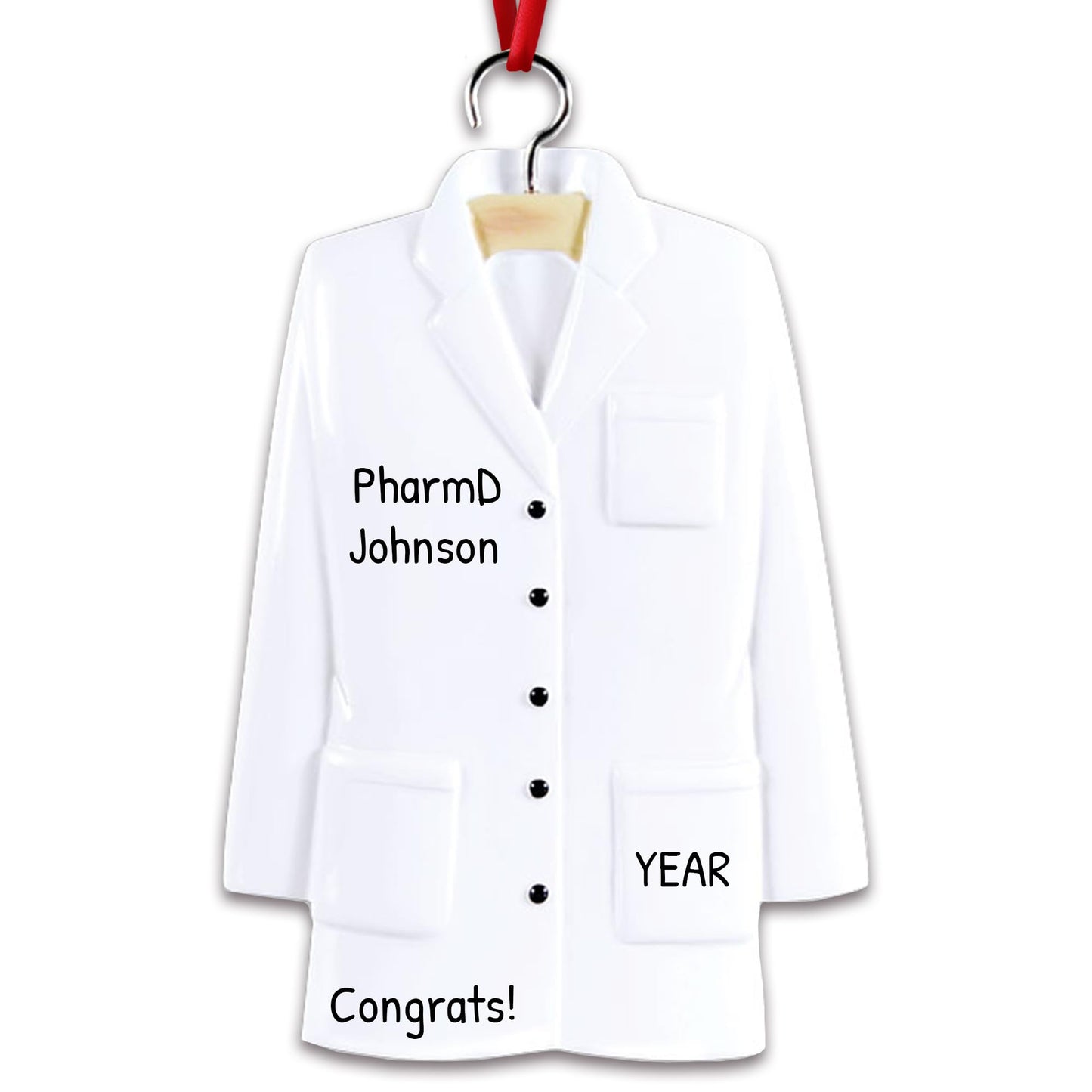 3D Personalized White Coat Ornament 2025 | Custom Christmas Tree Gift Name & Year for Doctors, Nurses, Pharmacists, Veterinarians, Dentists, and Medical Students | Lab Coat Ceremony School Graduates