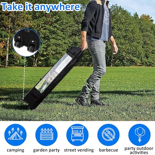 10x10 Heavy Duty Pop Up Canopy Tent, Easy Setup Instant Outdoor Canopy with Vented Top and Wheeled Bag, Bonus 8 Stakes and...