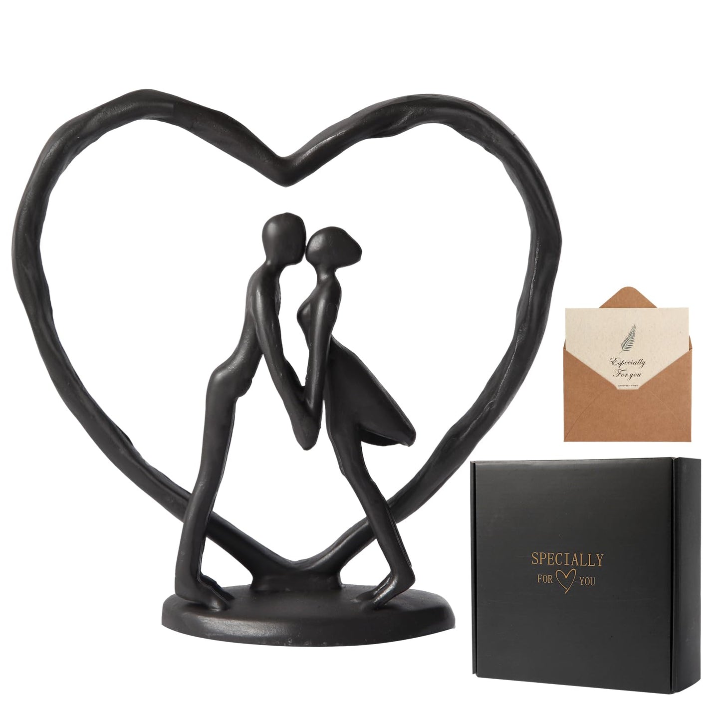 Sipujade Iron Anniversary Wedding Gifts for Wife/Her/Him,Wedding Gifts for Couples,Valentine's Day,Birthday,6th Anniversary Keepsake,Handcrafted Iron Couple Statue Decor