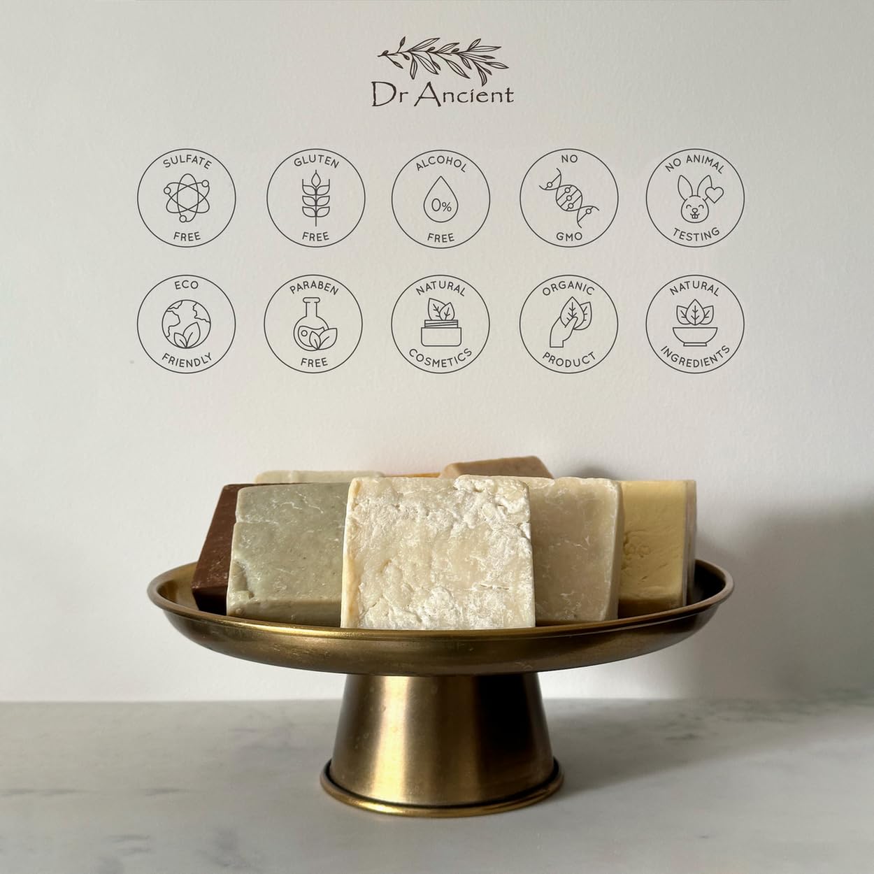 Dr.Ancient Aleppo Soap Bar Organic, Antibacterial Bar Soap, Hair & Scalp Care, Natural Fragrance Free Soaps, For Psoriasis, Ecze