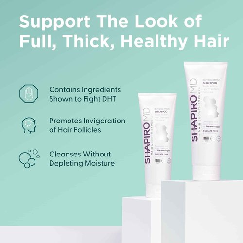 Shapiro MD Hair Growth Experts Shampoo and Conditioner with 100% Vegan Formulas, DHT Fighting Treatments for Thinning Hair Developed by Dermatologists, Fuller & Thicker Looking Hair, 1 Month Supply