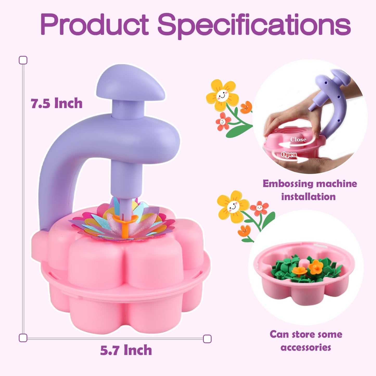 Fabric Flower Bouquets Toys, DIY Craft Kits Toys for Kids, Educational Arts & Crafts Toy, Build Your Own Flowers, DIY Creative Activity Christmas Birthday Gift for 4 5 6 7 8+ Year Old Toddler Girls