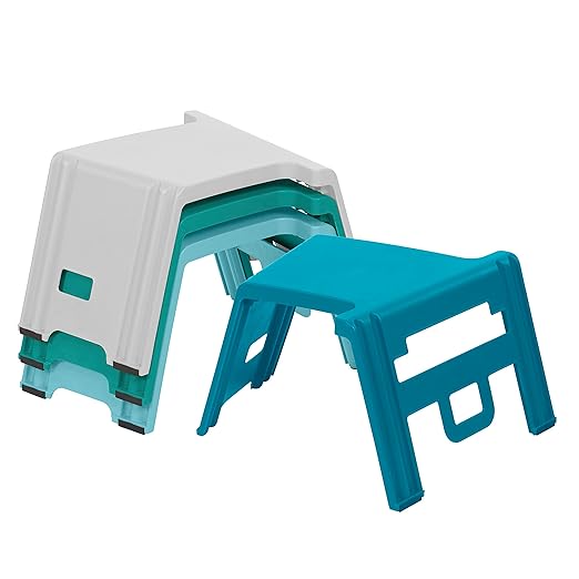 ECR4Kids Linking Stool Set, Flexible Seating, Contemporary, 4-Piece