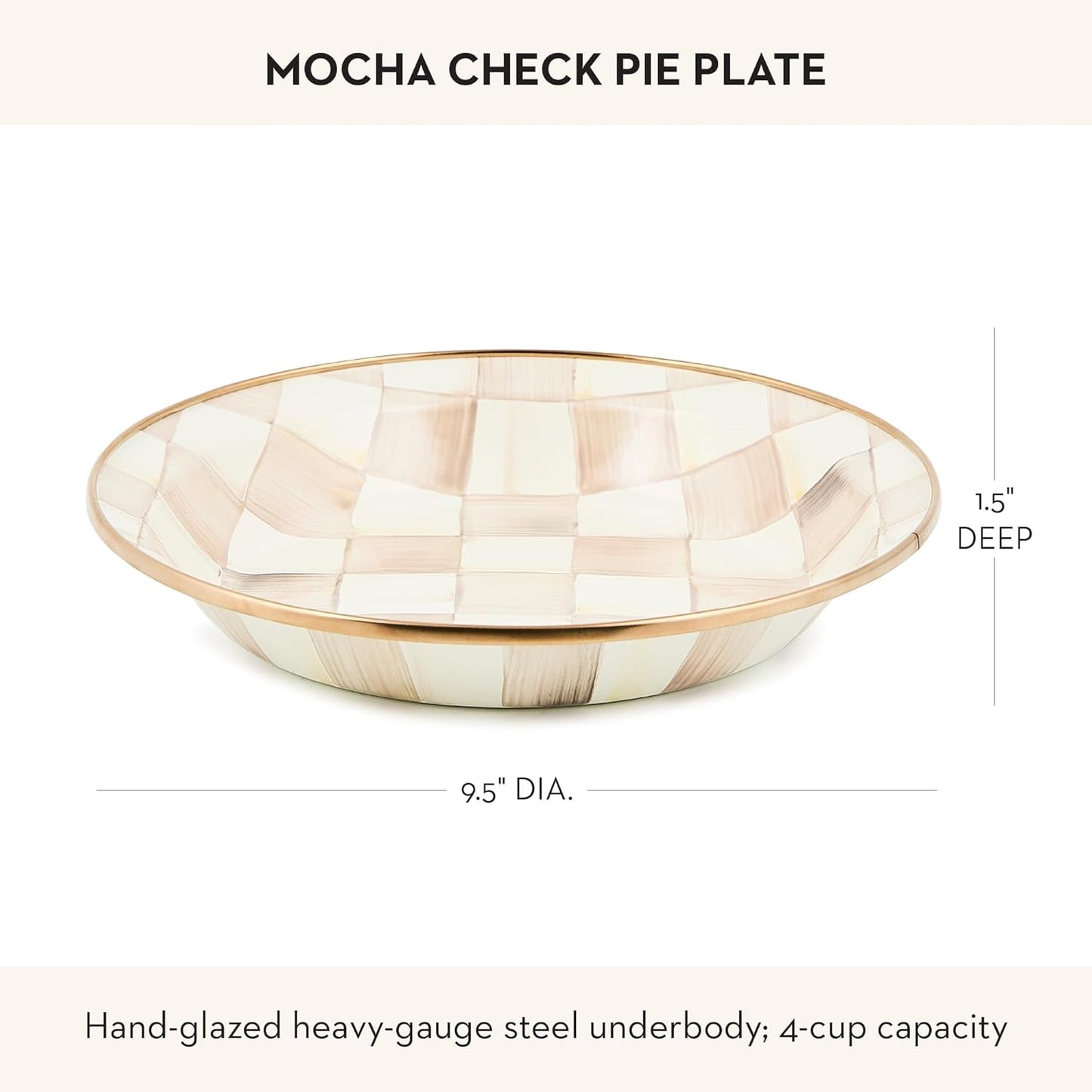 MACKENZIE-CHILDS Mocha Check Pie Plate
