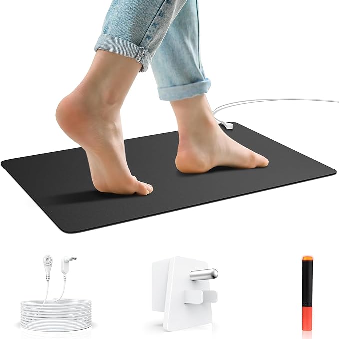 Astarexin Grounding Mat for Feet, Sleep, Energy, Support Restful Night – 24"x16" Earthing Mat for Feet, Balance & Wellness – Includes 15ft Cord for Home & Office Use