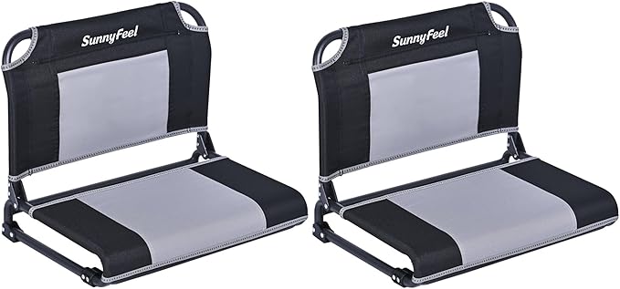 SUNNYFEEL Oversized Stadium Seat for Bleachers with Back Support Extra Wide, Bleacher Stadium Seats Chairs with Backs Portable Bleachers Seat with Hook for Sports Events Baseball Soccer Benches