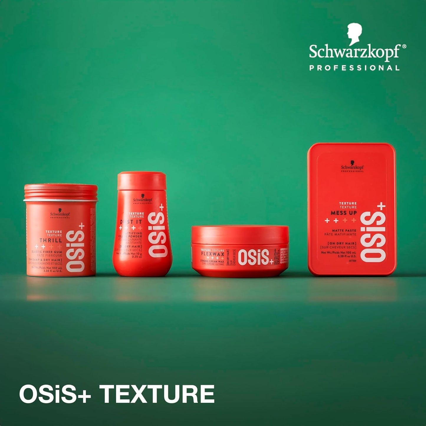 OSiS+ Thrill Fibre Gum, 2.8 oz (2 Pack) - Medium Hold Flexible Style Control - Bendable and Moldable Texturizing - Mega-Fibers a