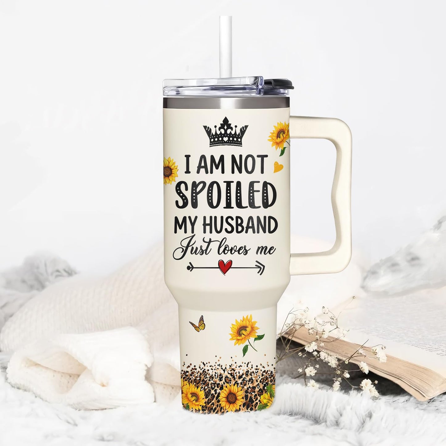 365FURY Mothers Day Gifts For Wife - Gifts for Wife From Husband - Birthday Gift For Wife, Her - Wife Gift - Wedding Anniversary for Wife - 40Oz Tumbler With Handle