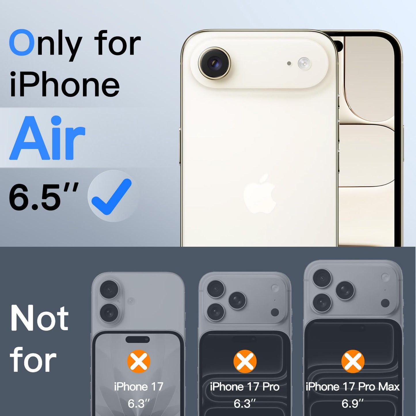 Jetech 360 Degree Privacy Screen Protector For Iphone 17 Air, 4-Way Anti-Spy Tempered Glass Film With Easy Installation Tool, 6.
