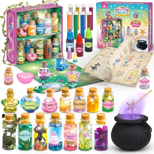 wookidel Fairy Magic Craft Kit for Kids with 20PCS Potion Bottles - Fairy Magical Potions Making Craft Kit - Gift for Chri...