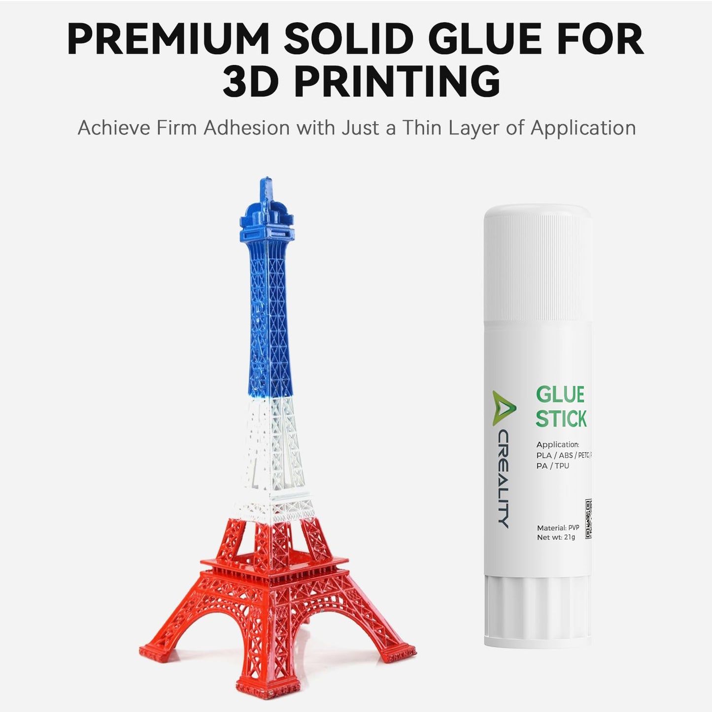 Creality 3D Printer Glue Sticks for Hot Bed Warping Reducing 3D Printer Bed Adhesive PVP Solid 3D Print Glue Stick 3D Gloop for PLA/ABS/PETG/PC/PA/TPU(Pack of 1)