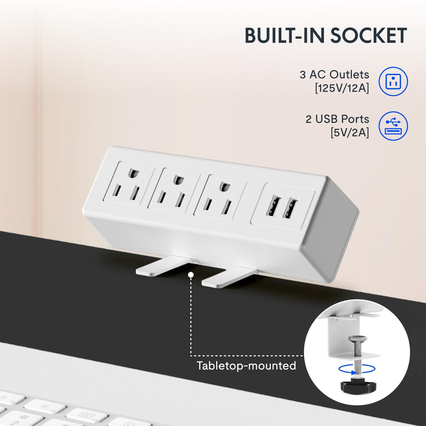 FLEXISPOT EN2 Whole-Piece Standing Desk with Clamp Power Strip, 55 x 28 Electric Stand Up Height Adjustable Desk with Cable Management (White Frame + 55" Maple Top, 2 Packages)