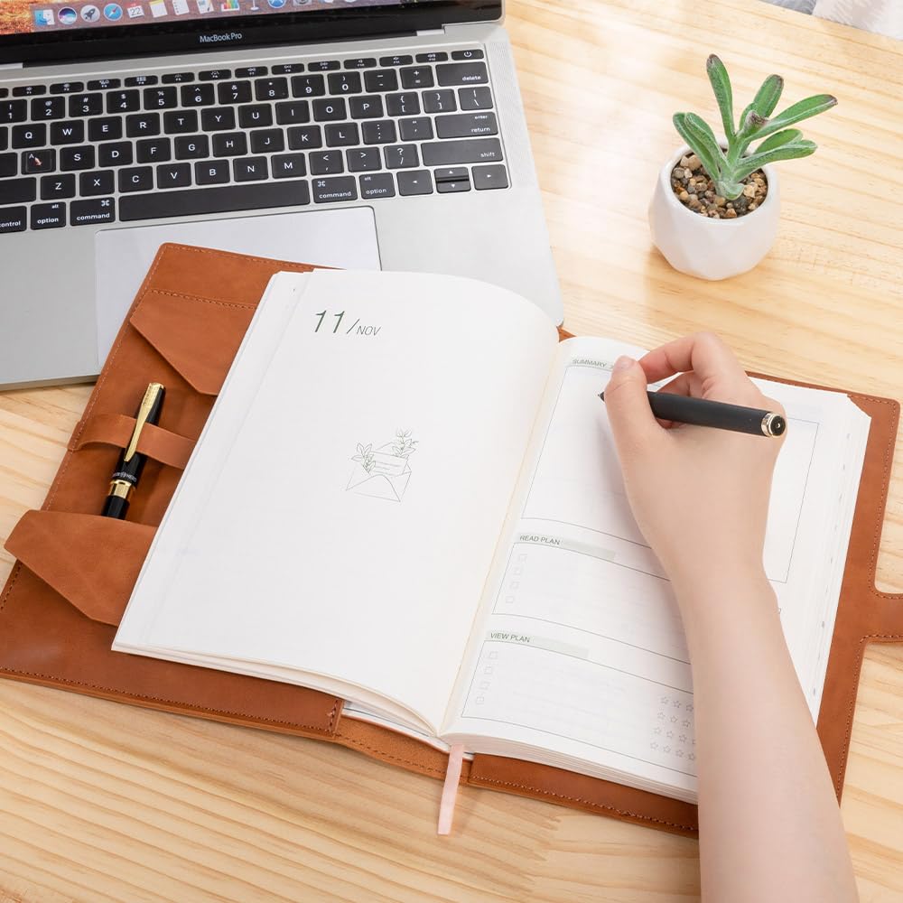CALLIE Personalized A5 Sketchbook Cover with Storage Pocket - Custom Name and Cartoon Character on PU Leather Notebooks Cover - Gifts for Teachers Artists Students